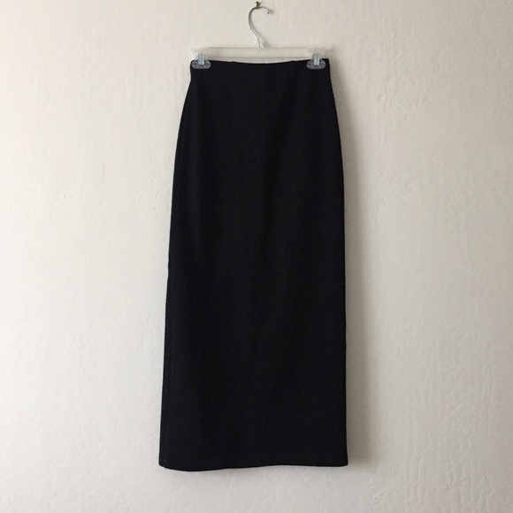 The Limited - Black midi wool blend column skirt with side slit, 4 - Picture 2 of 4